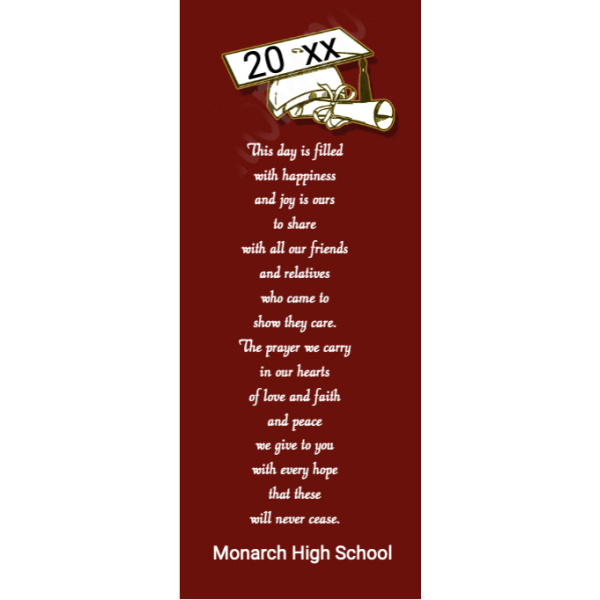 RD3667BK - GRADUATION BOOKMARK SAMPLE - RED