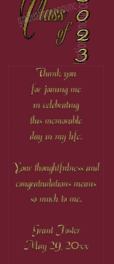 WN3667BK GRADUATION BOOKMARKS